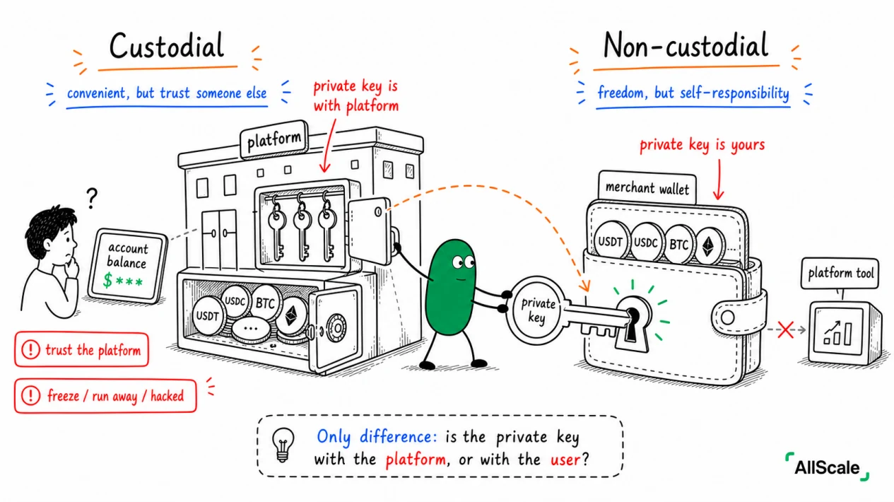 Custodial vs Non-custodial: who actually controls your stablecoins?: 3. A few related wallet concepts